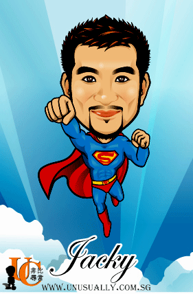 Digital Caricature Drawing - Superman Theme